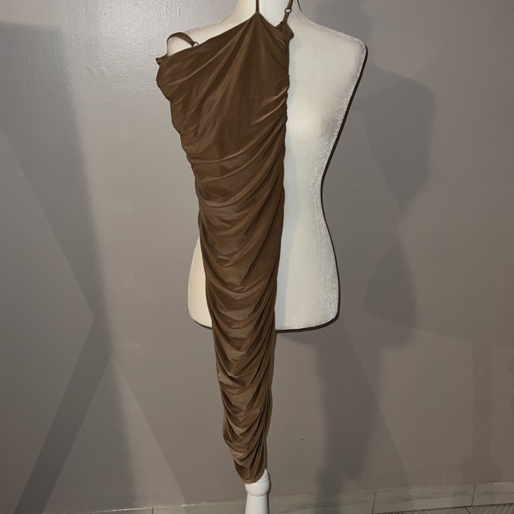 GUESS Camel Midi Dress XS